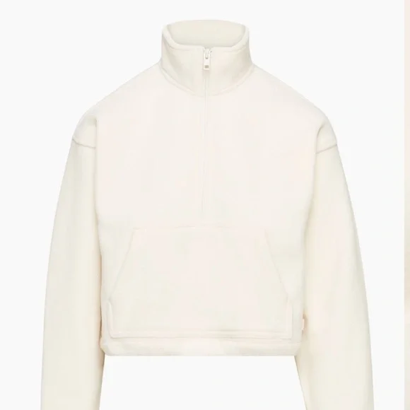 Aritzia Tna Polar Half Zip Sweater Whisper White - Picture 12 of 15